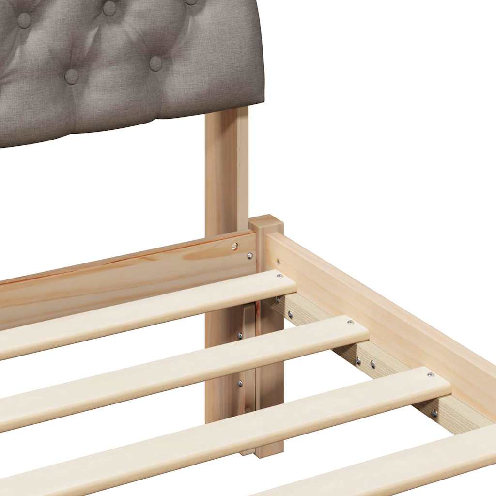 Bettgestell Braun und Taupe 150 x 200 cm Massivholz Kiefer