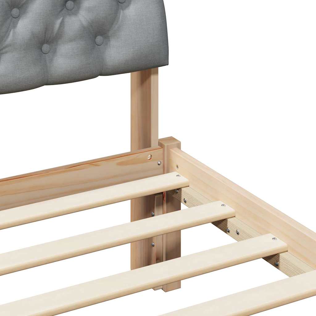 Bettgestell Braun und hellgrau 120 x 190 cm Massivholz Kiefer