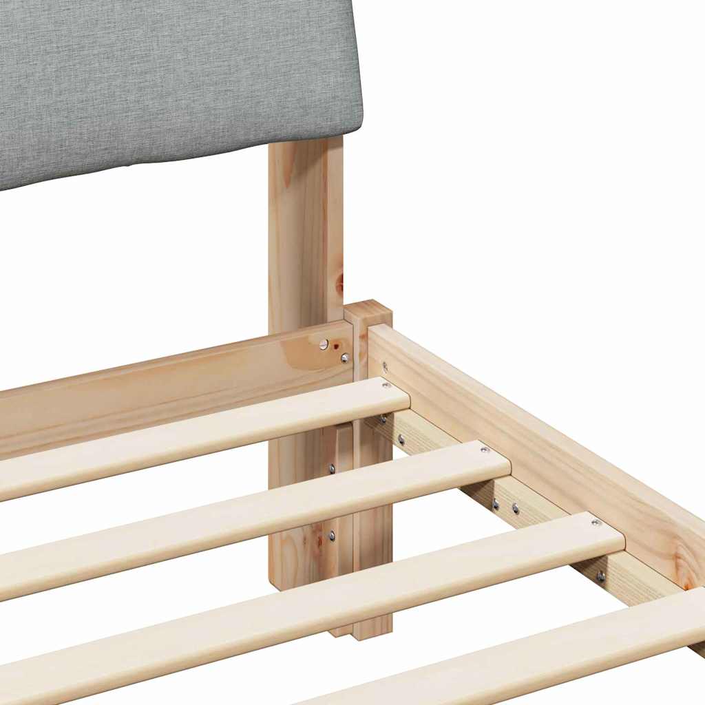 Bettgestell Braun und hellgrau 90 x 200 cm Massivholz Kiefer