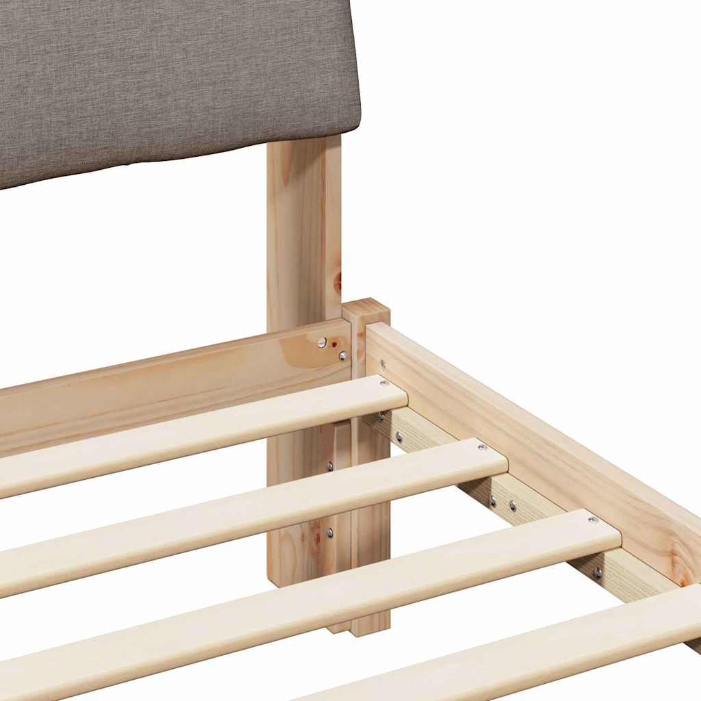 Bettgestell Braun und Taupe 80 x 200 cm Massivholz Kiefer