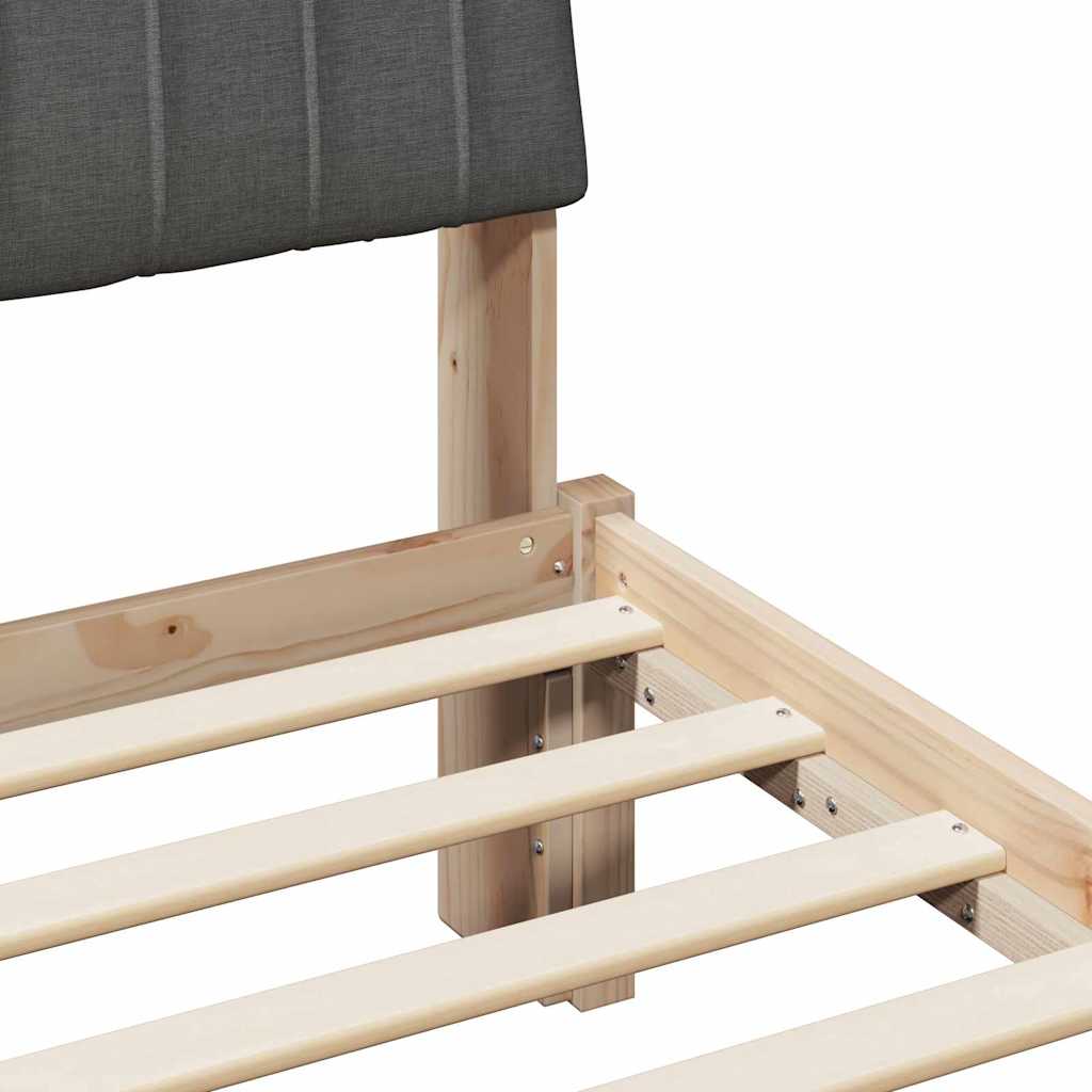 Bettrahmen mit Kopfteil Braun 75 x 190 cm Massives Kiefernholz