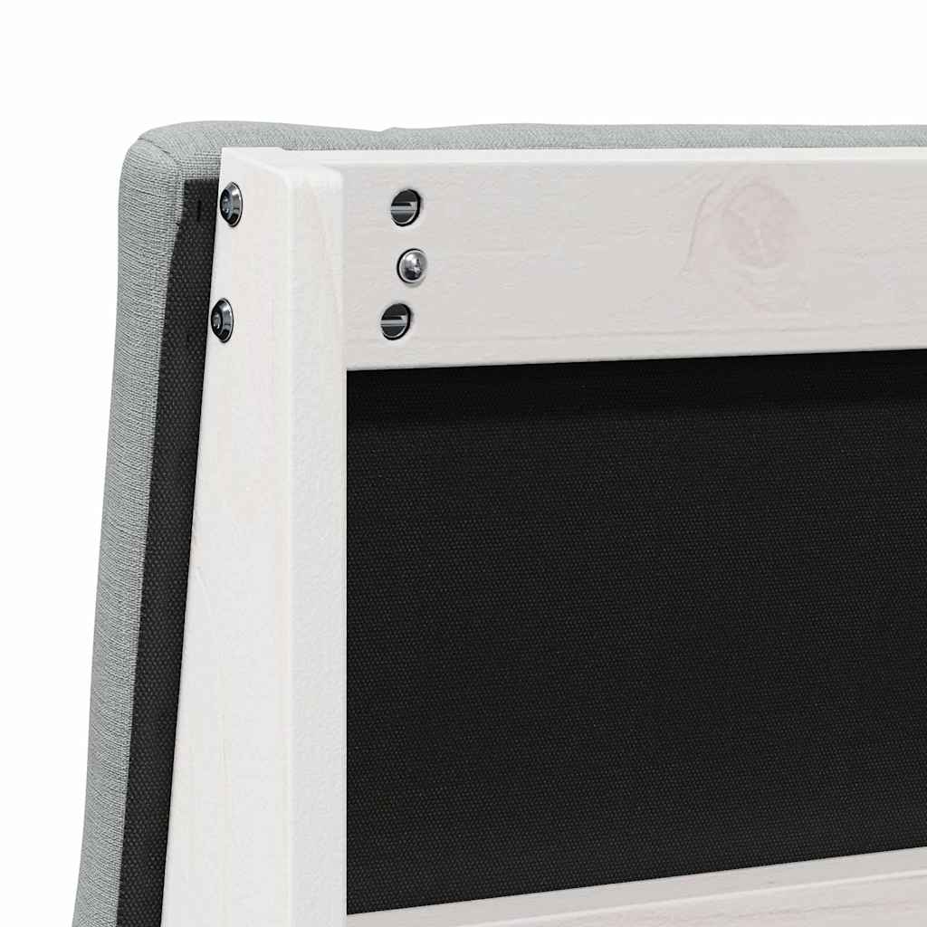 Gepolstertes Kopfteil Hellgrau 90 cm Massives Kiefernholz