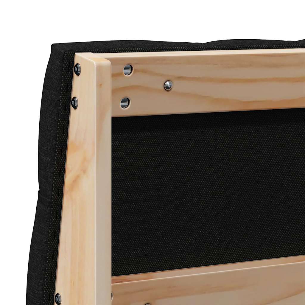 Gepolstertes Kopfteil Schwarz 200 cm Massives Kiefernholz