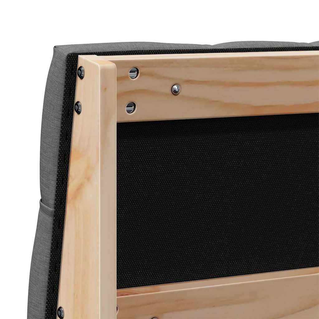 Gepolstertes Kopfteil Dunkelgrau 140 cm Massives Kiefernholz