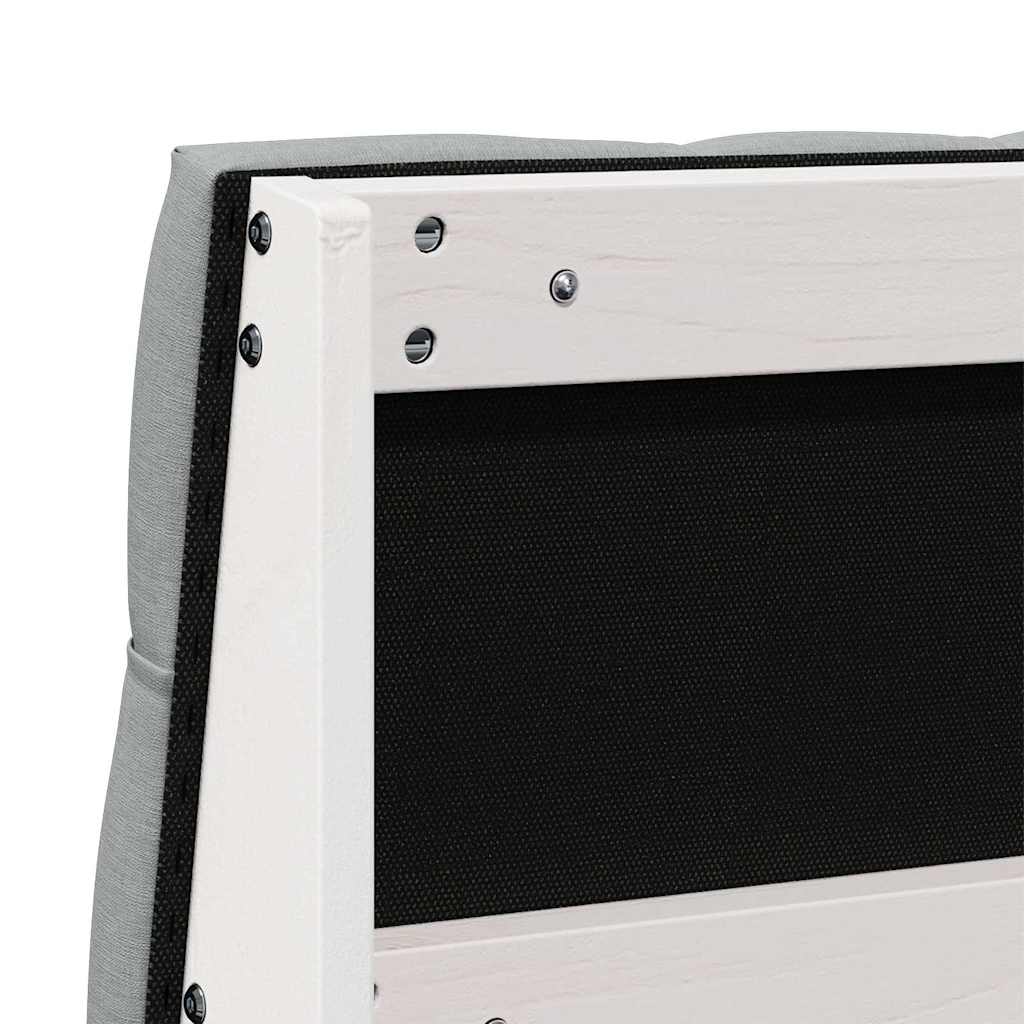 Gepolstertes Kopfteil Hellgrau 120 cm Massives Kiefernholz