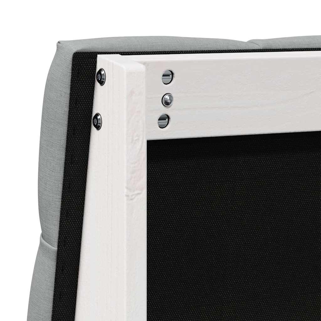 Gepolstertes Kopfteil Hellgrau 90 cm Massives Kiefernholz