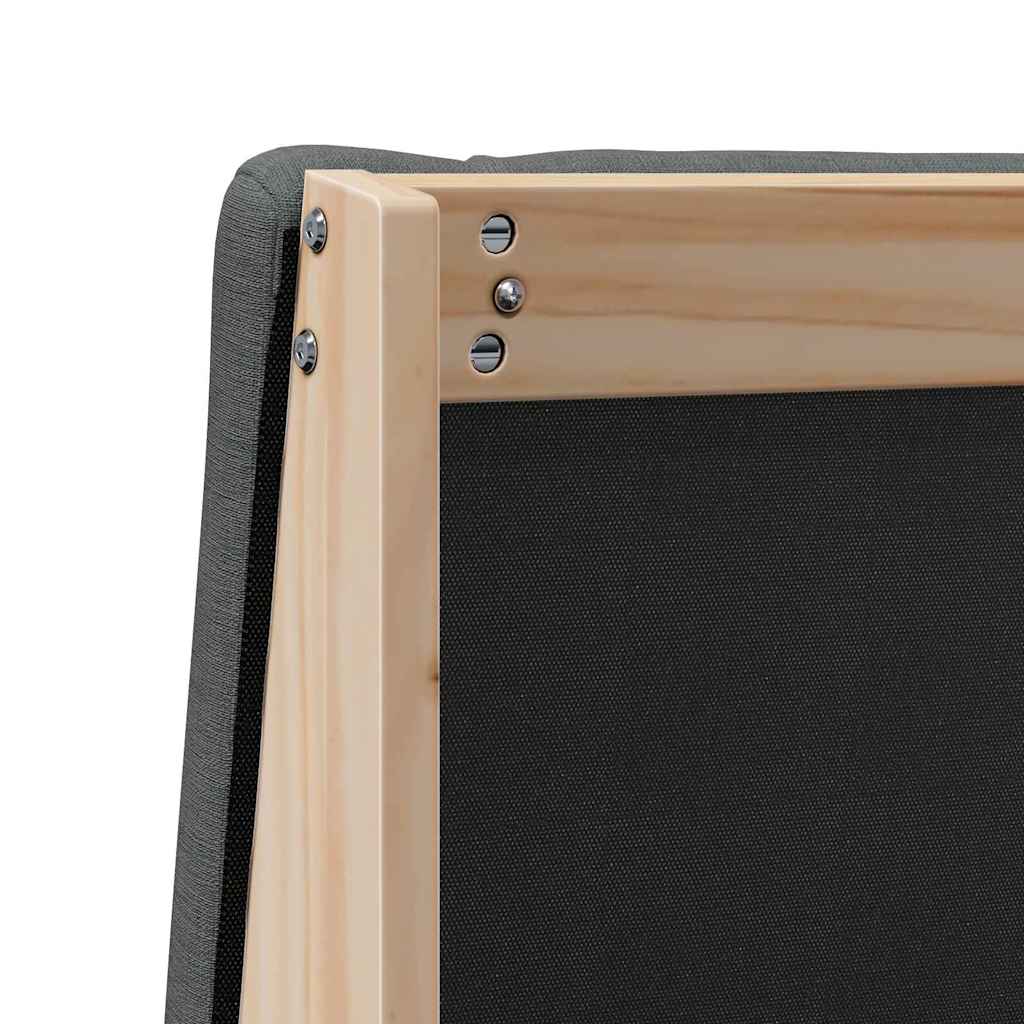 Gepolstertes Kopfteil Dunkelgrau 200 cm Massives Kiefernholz