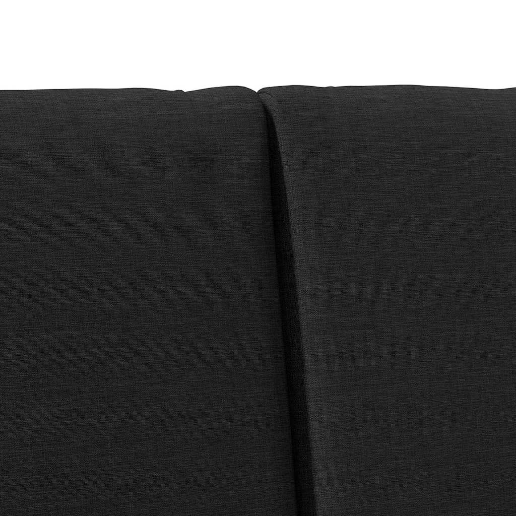 Gepolstertes Kopfteil Schwarz 150 cm Massives Kiefernholz