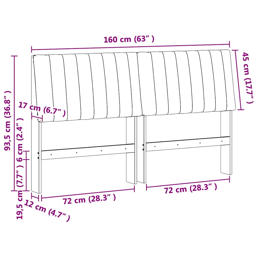 Gepolstertes Kopfteil Taupe 160 cm Massives Kiefernholz