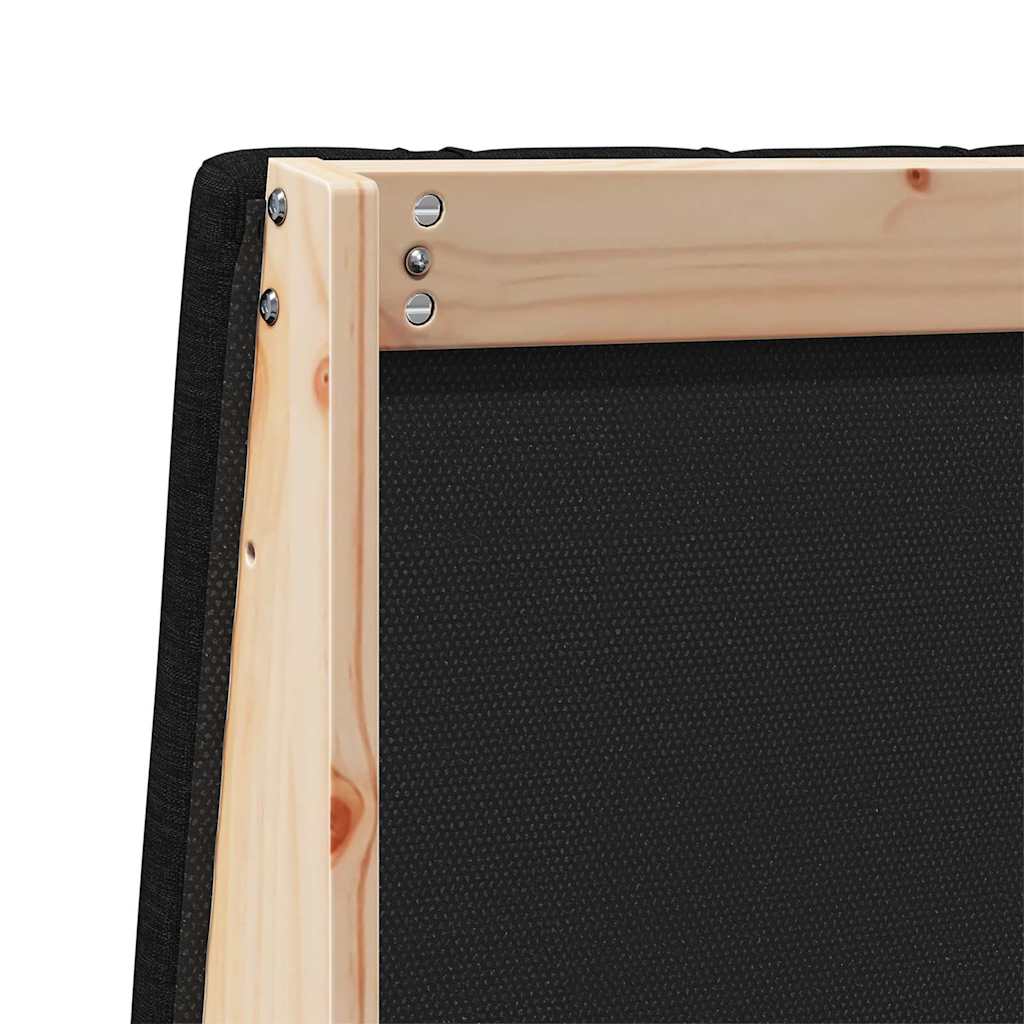 Gepolstertes Kopfteil Schwarz 120 cm Massives Kiefernholz