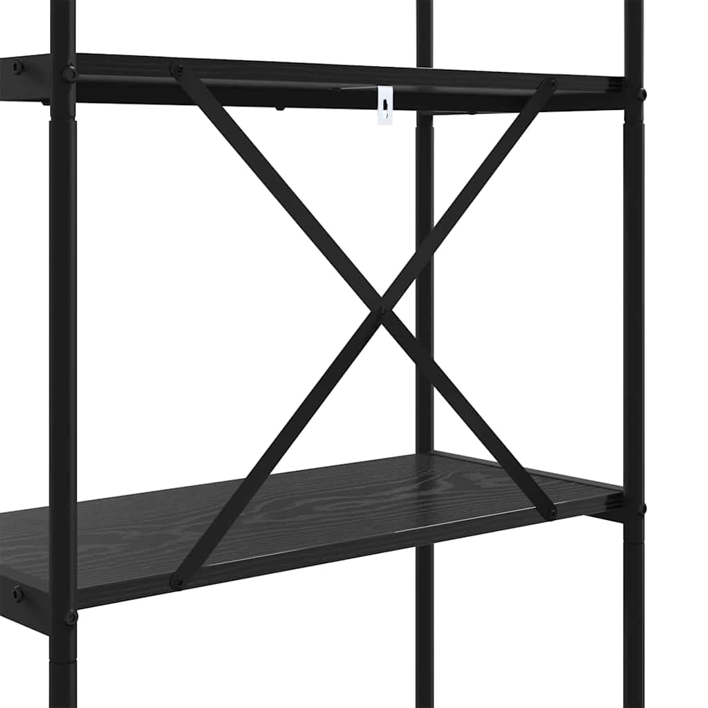 Regal Schwarz Eichen-Optik 60 x 30 x 109 cm Holzwerkstoff