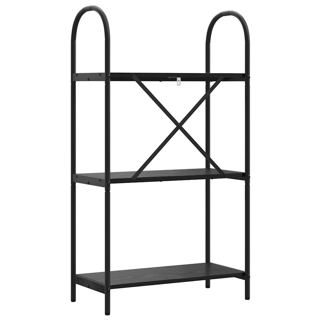 Regal Schwarz Eichen-Optik 60 x 30 x 109 cm Holzwerkstoff