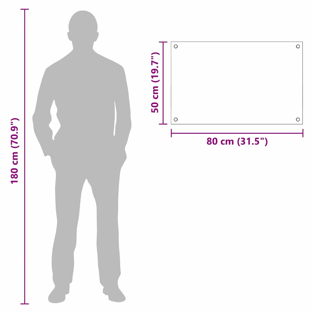 Küchenrückwand Transparent 80 x 50 x 0.8 cm Gehärtetes Glas