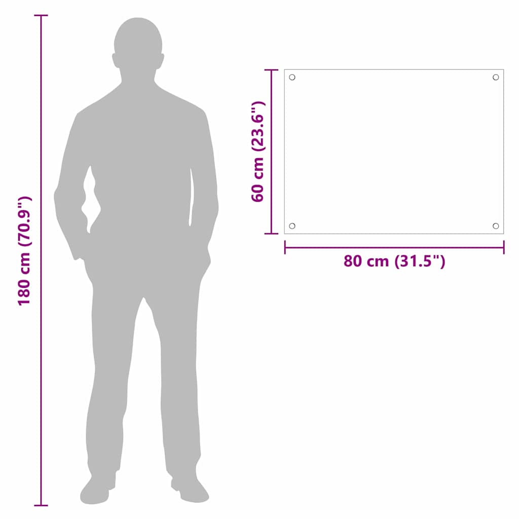 Küchenrückwand Transparent 80 x 60 x 0.8 cm Gehärtetes Glas