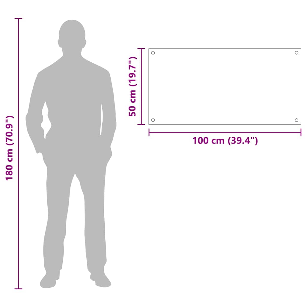 Küchenrückwand Schwarz 100 x 50 x 0.8 cm Gehärtetes Glas