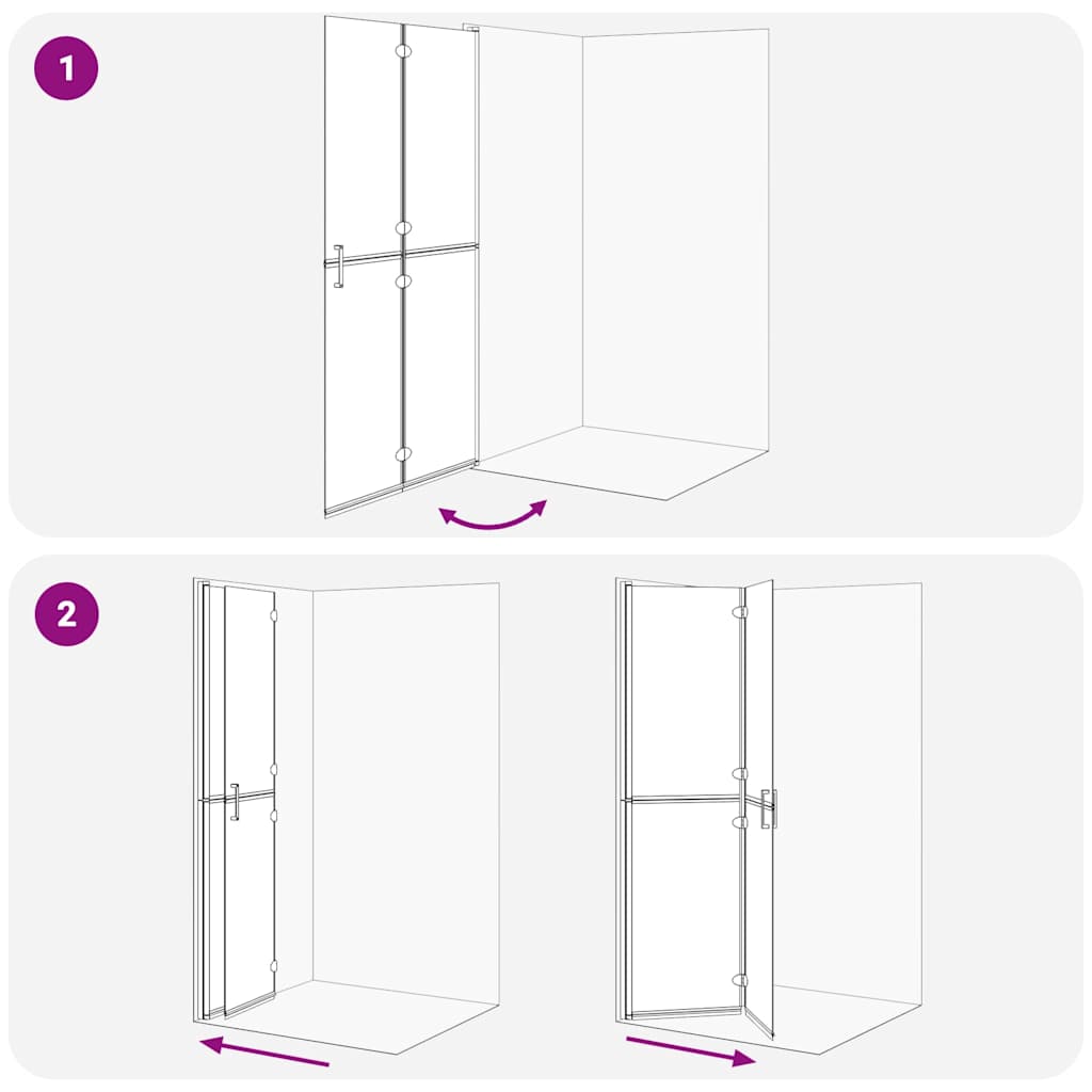 Walk-in Duschwand Gold 100 x 6.5 x 190 cm Energiesparendes Glas