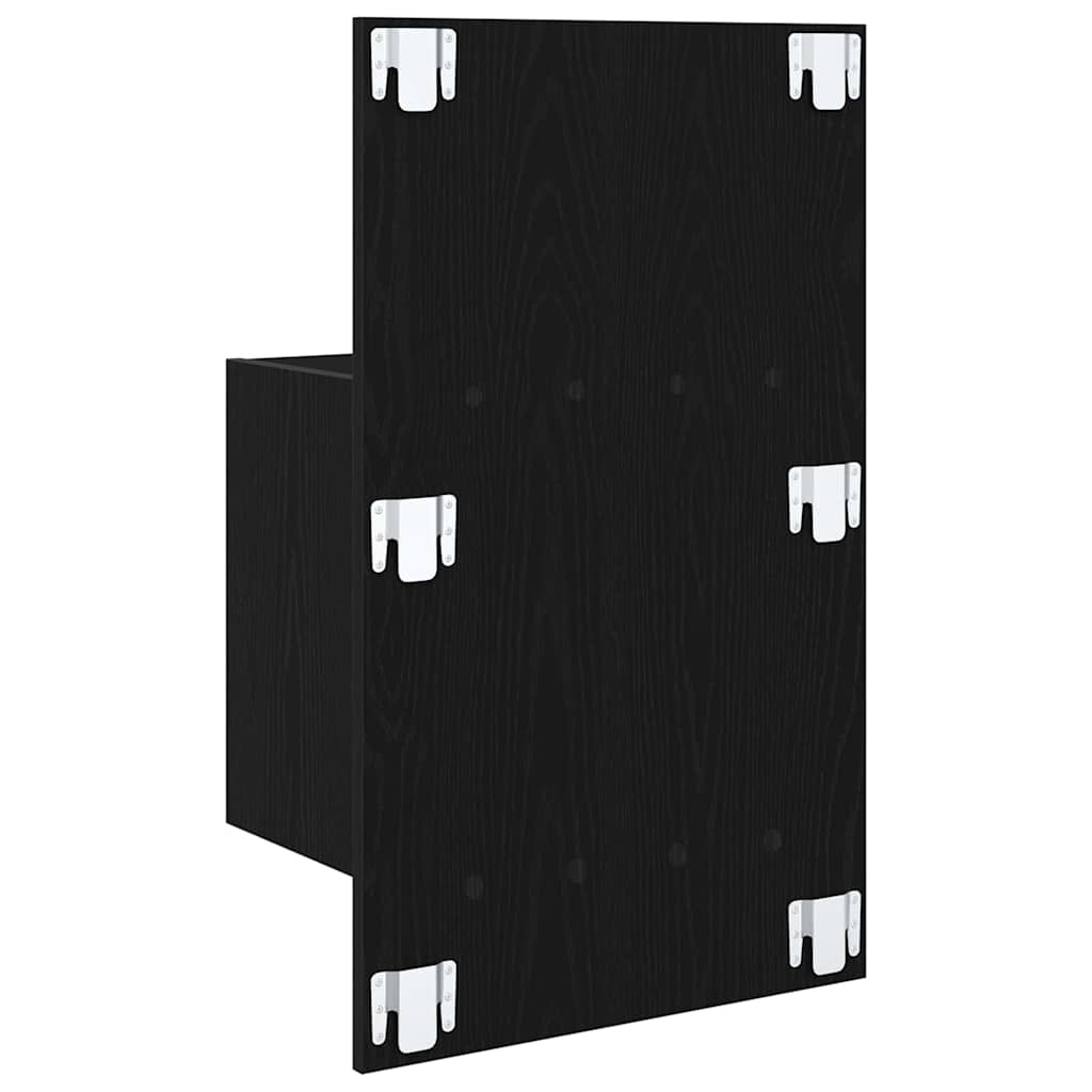 Bettschrank 2 pcs Schwarz Eichen-Optik 48,5 x 32,5 x 80 cm