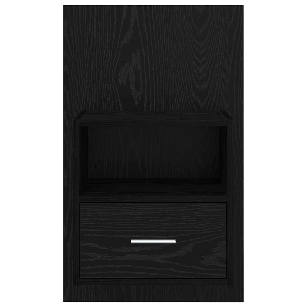 Bettschrank 2 pcs Schwarz Eichen-Optik 48,5 x 32,5 x 80 cm