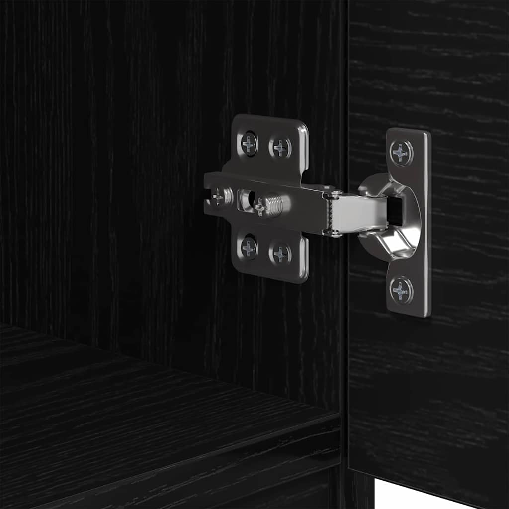 Bettschrank 2 pcs Schwarz Eichen-Optik 40 x 39 x 40 cm