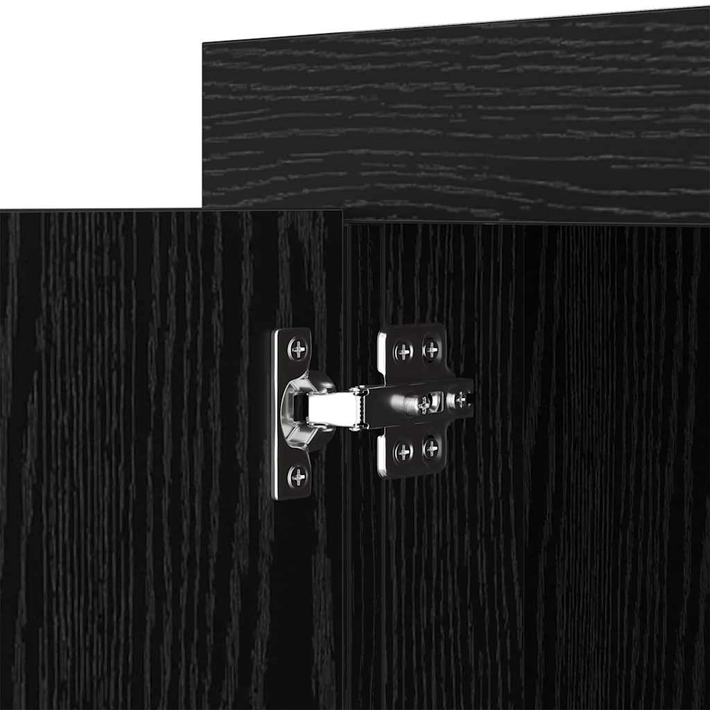 Sideboard Schwarz Eichen-Optik 40 x 80 x 75 cm Holzwerkstoff