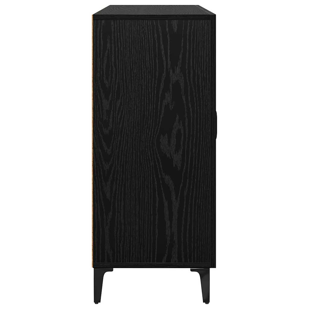 Sideboard Schwarz Eichen-Optik 34 x 90 x 80 cm Holzwerkstoff