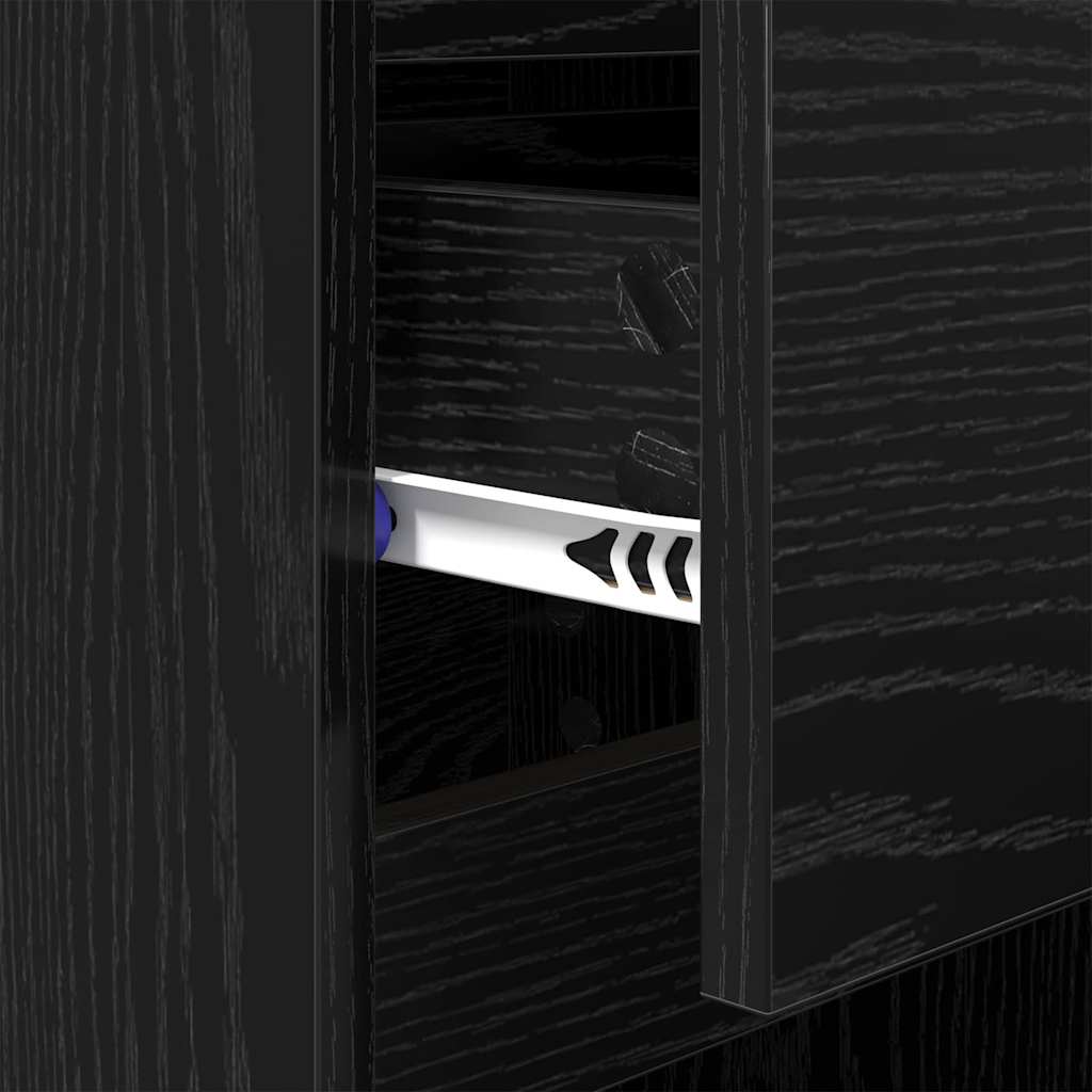 Nachttisch Schwarz Eichen-Optik 40 x 35 x 70 cm Holzwerkstoff