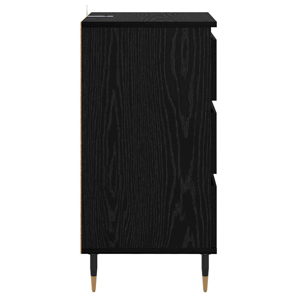 Sideboard Schwarz Eichen-Optik 35 x 40 x 70 cm Holzwerkstoff