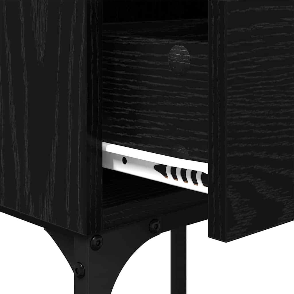 Nachttisch 2 pcs Schwarz Eichen-Optik 40 x 29 x 60 cm