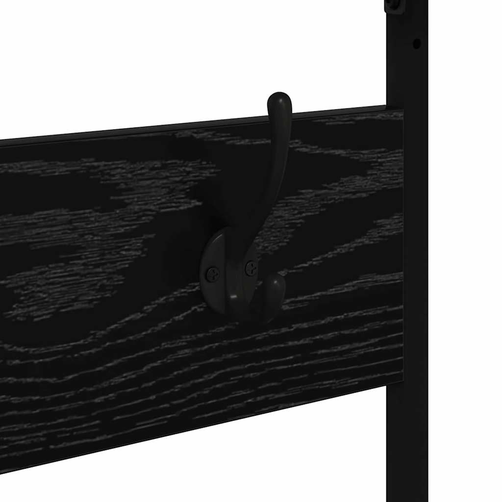 Kleiderständer mit Regal Schwarz Eichen-Optik 100 x 41 x 184 cm