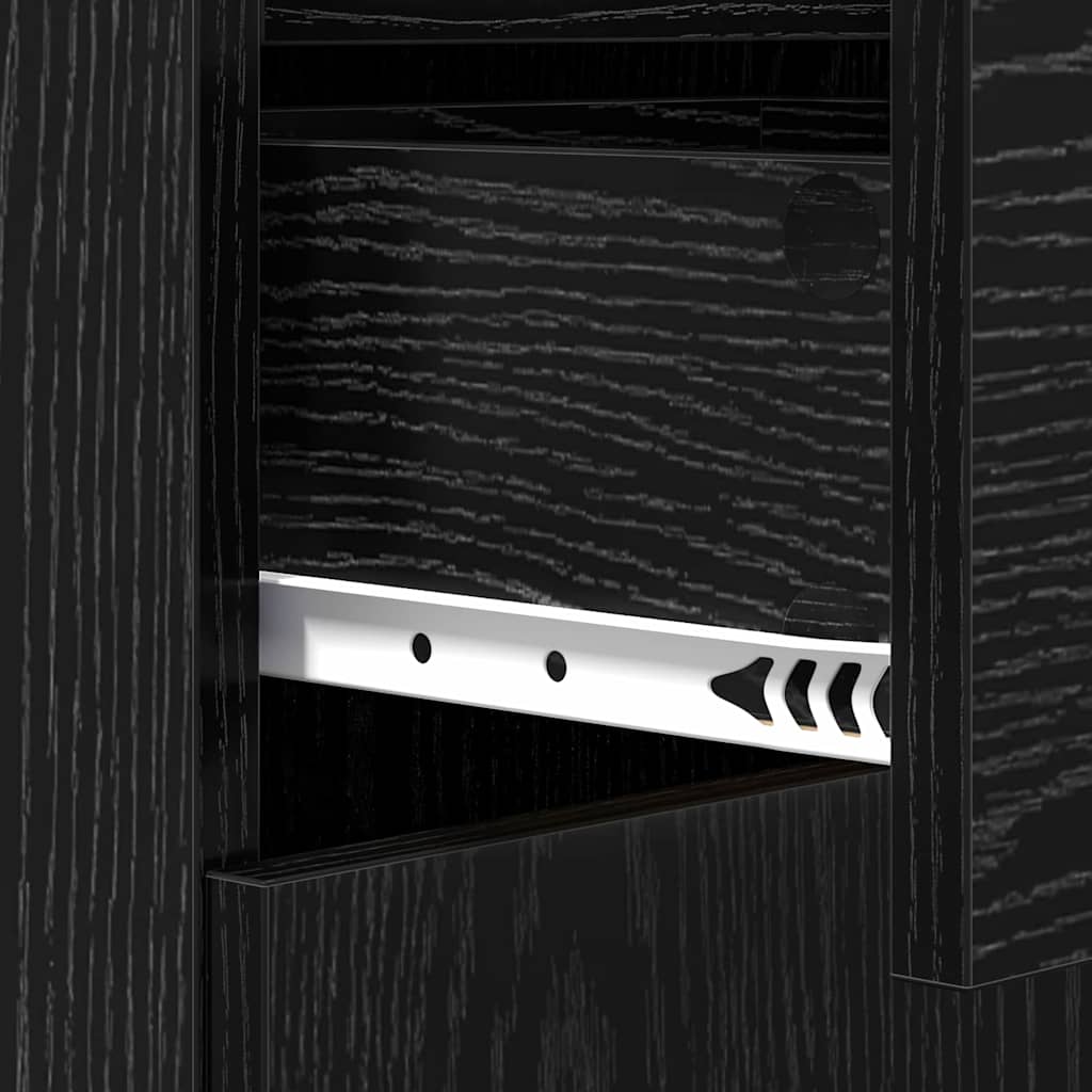 Sideboard Schwarz Eichen-Optik 42.5 x 40 x 93 cm Holzwerkstoff