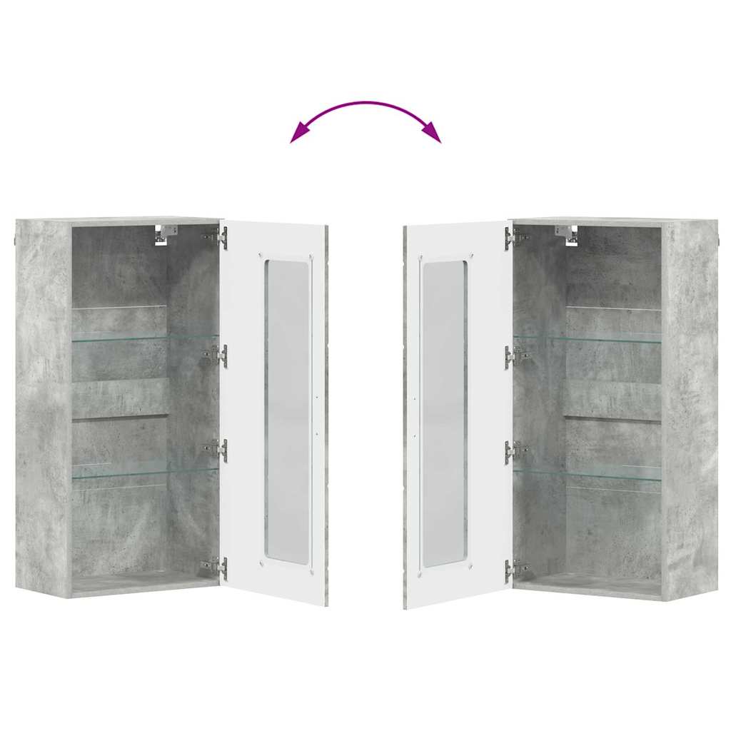 Wandmontierter Schrank Betongrau 55 x 29 x 100 cm Holzwerkstoff