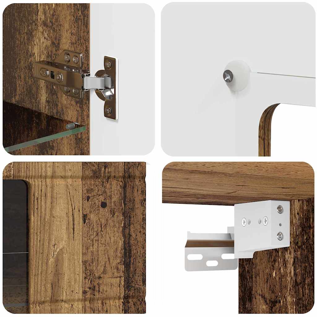 Wandmontierter Schrank Altholz 55 x 29 x 100 cm Holzwerkstoff