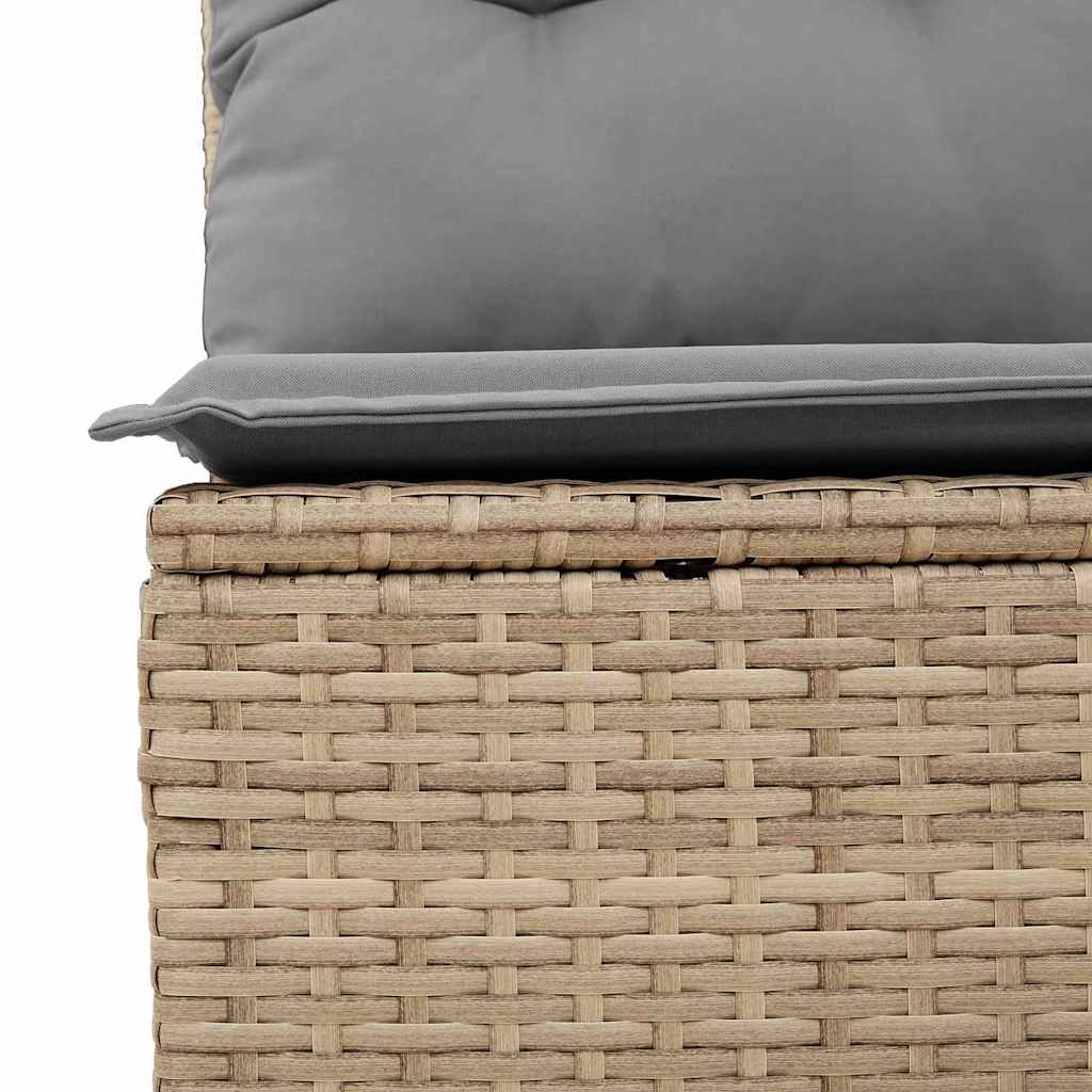 Gartenbank mit Kissen Beige Poly Rattan