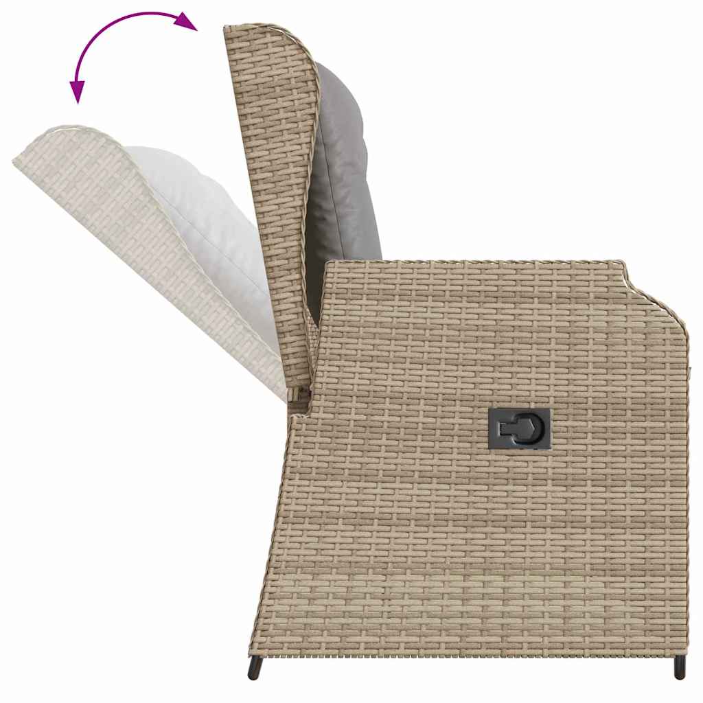 Gartenbank mit Kissen Beige Poly Rattan