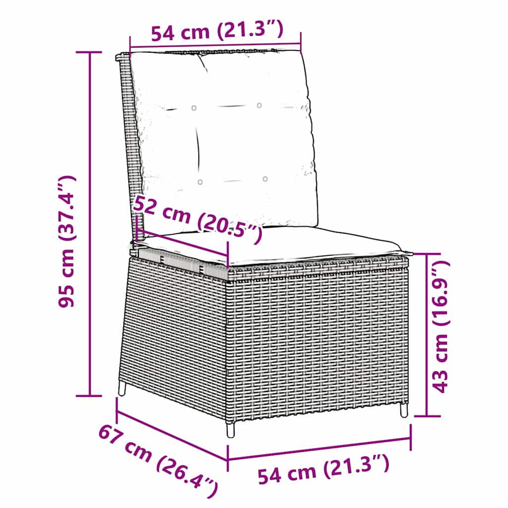 Gartensofa mit Kissen Braun Poly Rattan