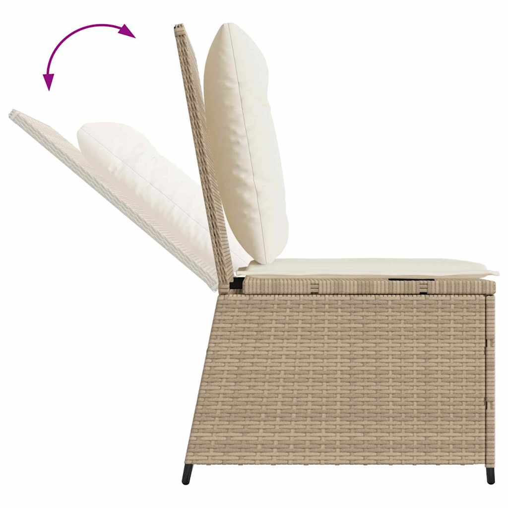 Gartensofa mit Kissen Beige Poly Rattan