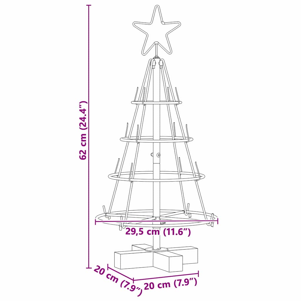 Weihnachts-Tannenzapfenbaum mit Ständer Schwarz 60 cm Stahl