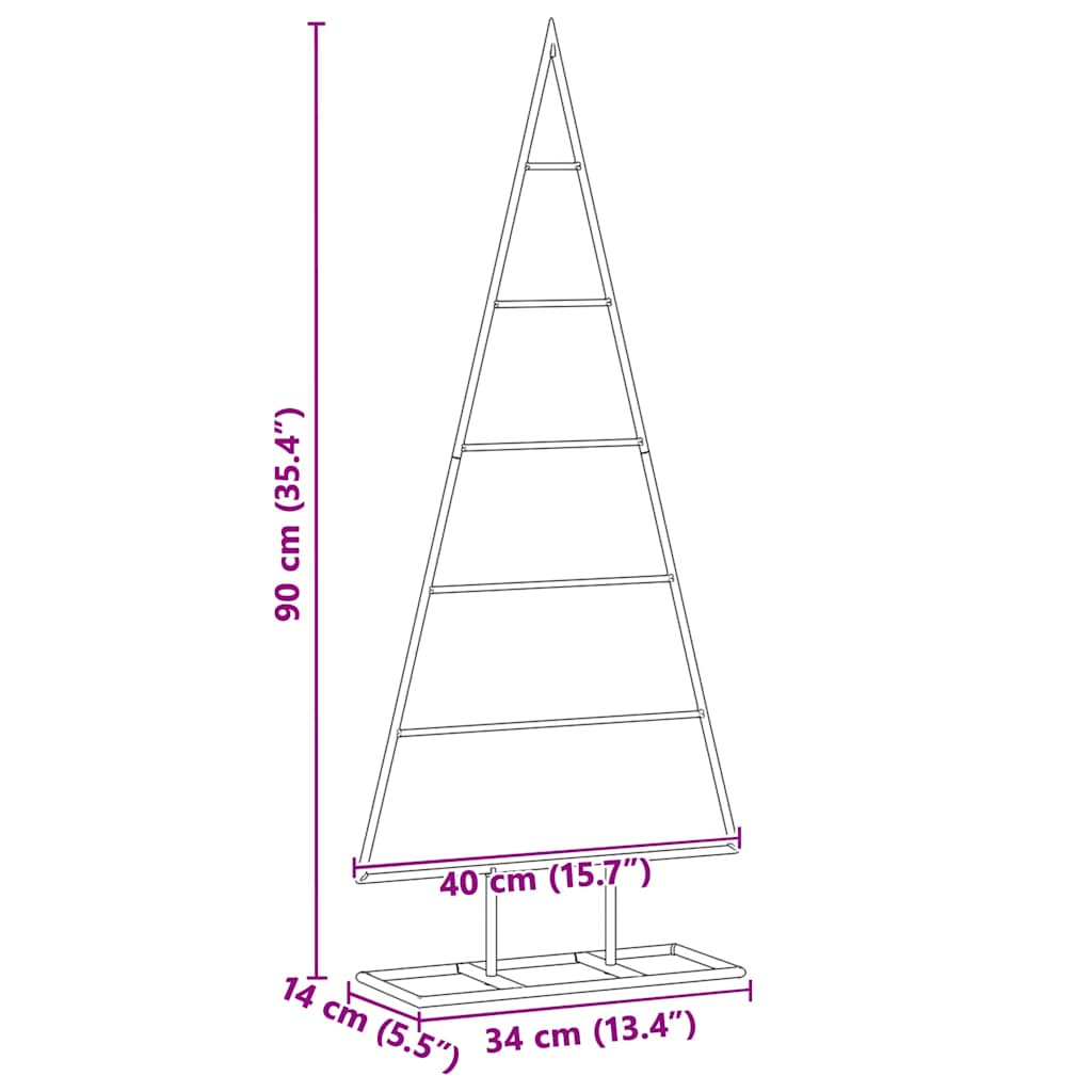 Metall Weihnachtsbaum Gold 90 cm Pulverbeschichteter Stahl