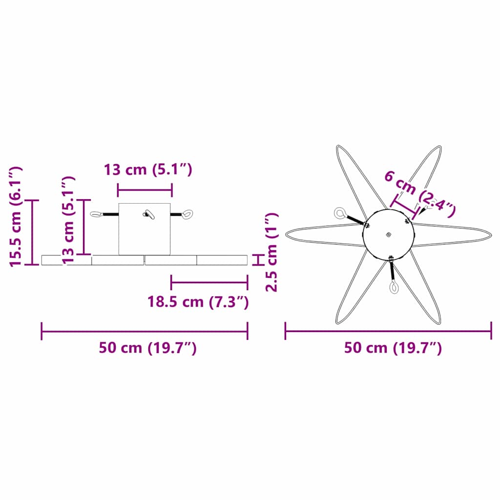 Weihnachtsbaumständer 1.73 Rot 49 x 49 x 15,5 cm Stahl