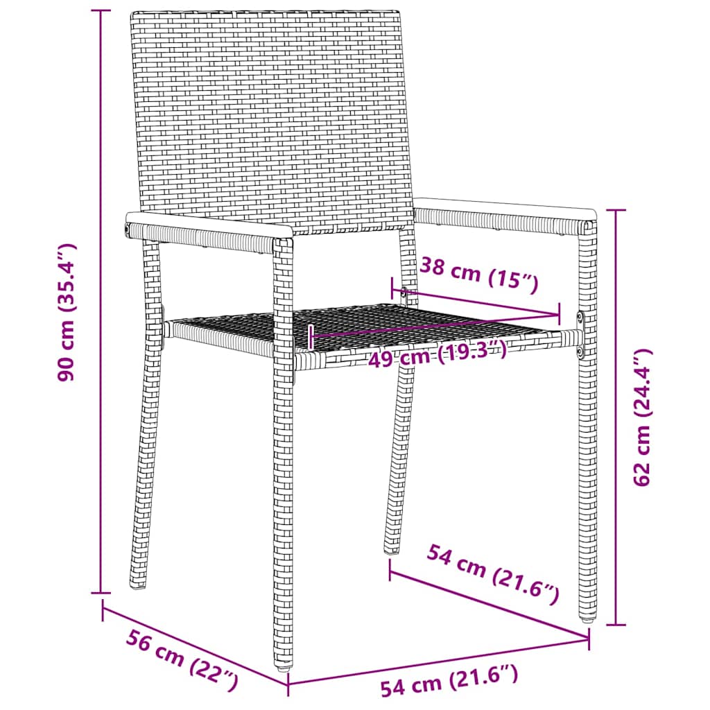 Garten Stapelstühle 4 pcs Schwarz und Braun
