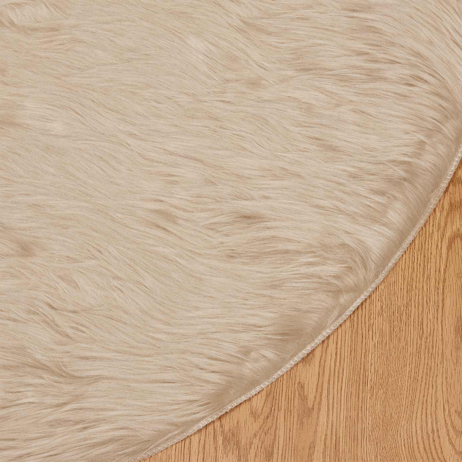 Kunstschaffell Teppich Tafalla Beige Ø 80 cm Polyester
