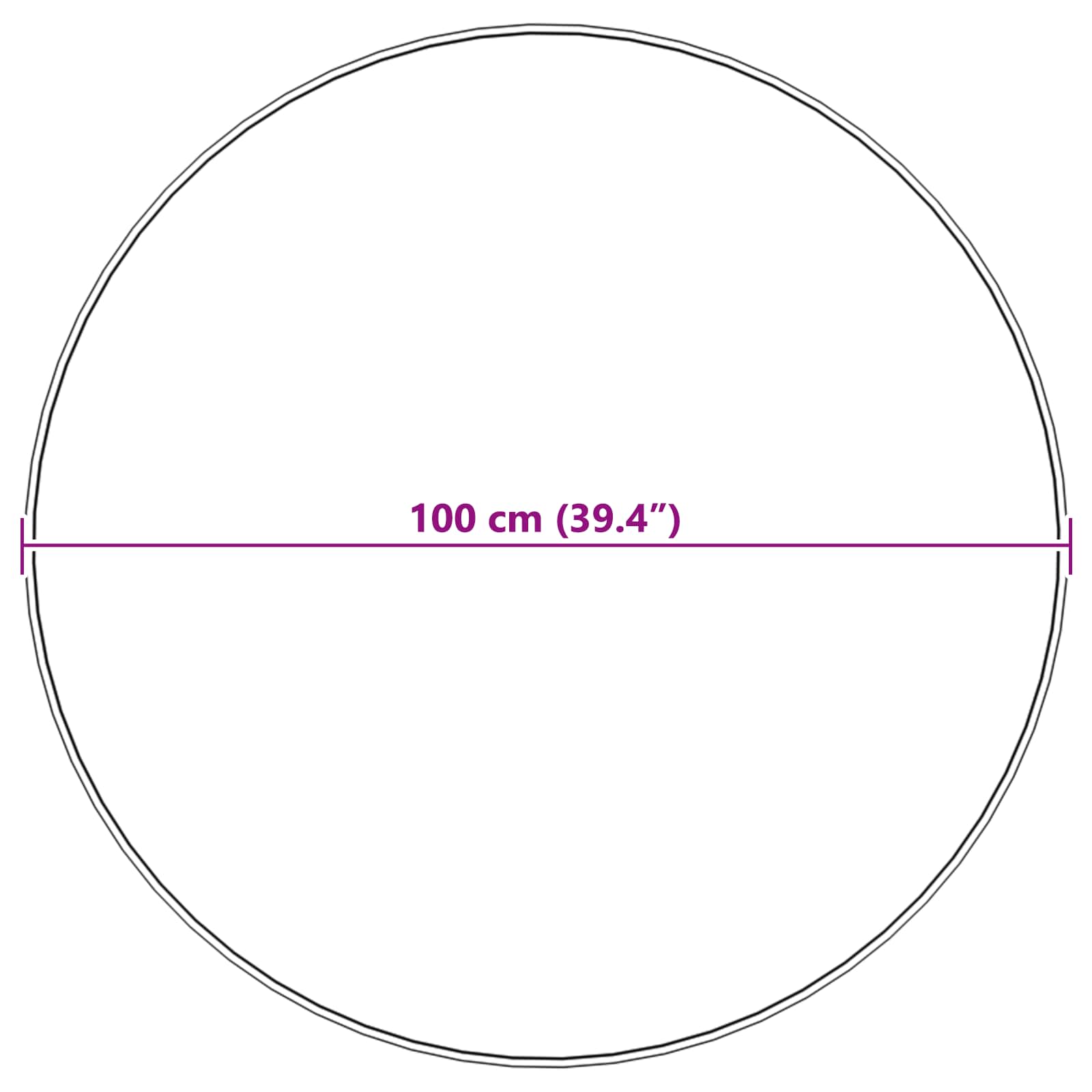 Kunstschaffell Teppich Tafalla Schwarz Ø 100 cm Polyester