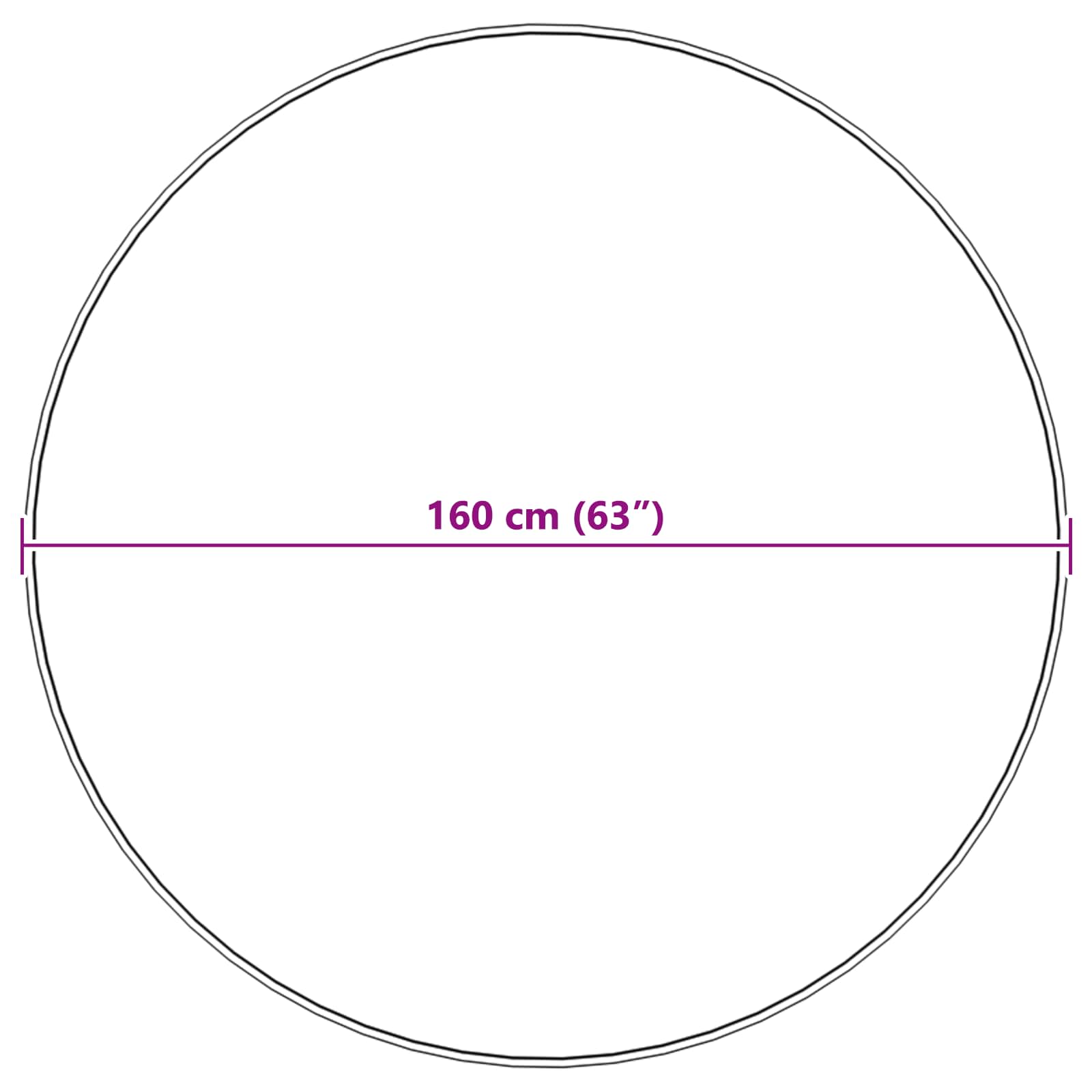 Kunstschaffell Teppich Tafalla Schwarz Ø 160 cm Polyester