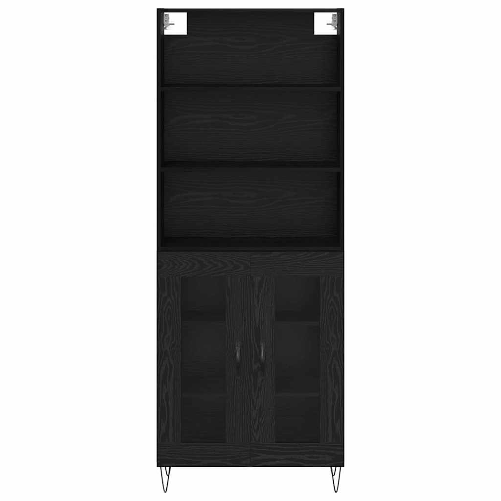 Highboard Schwarz Eichen-Optik 69,5 x 34 x 180 cm Holzwerkstoff