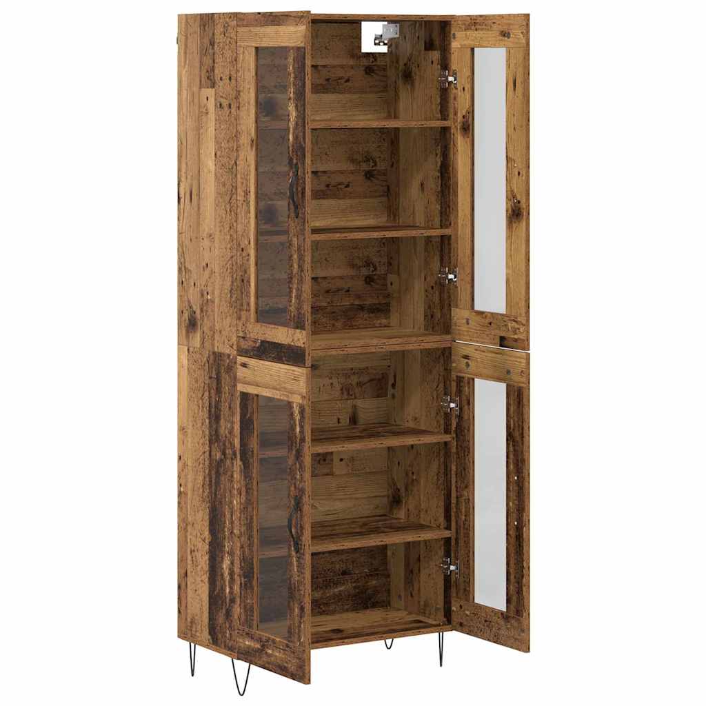 Highboard Altholz 69,5 x 34 x 180 cm Holzwerkstoff
