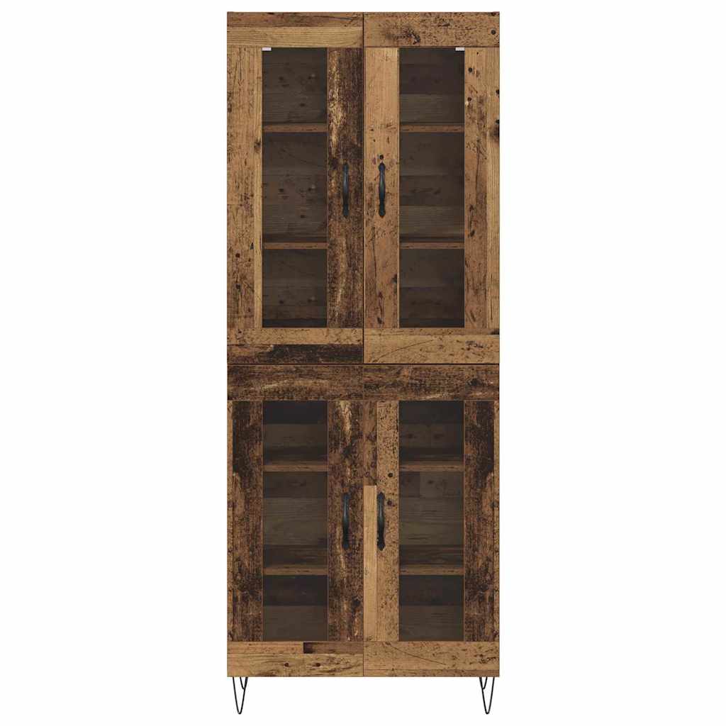 Highboard Altholz 69,5 x 34 x 180 cm Holzwerkstoff