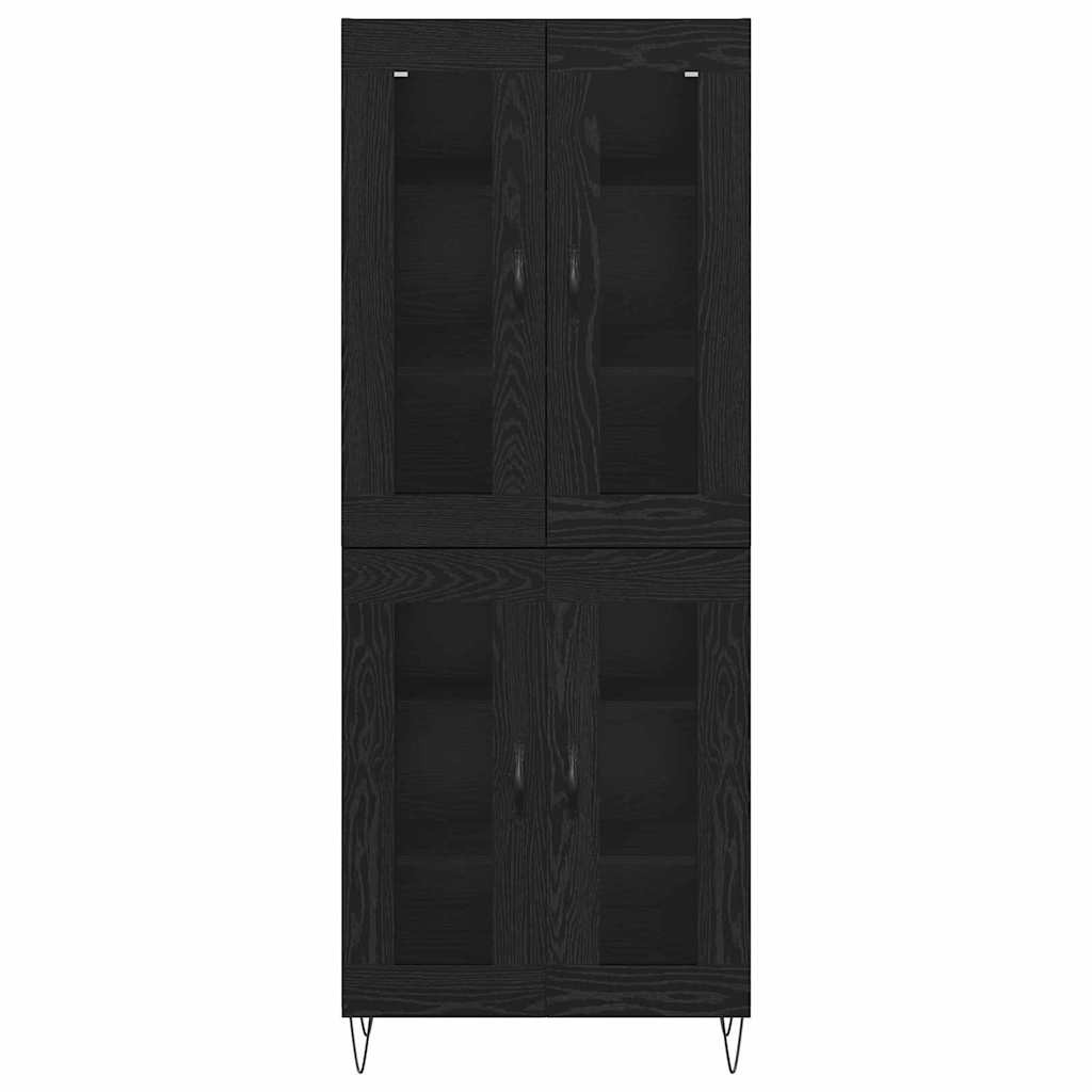 Highboard Schwarz Eichen-Optik 69,5 x 34 x 180 cm Holzwerkstoff