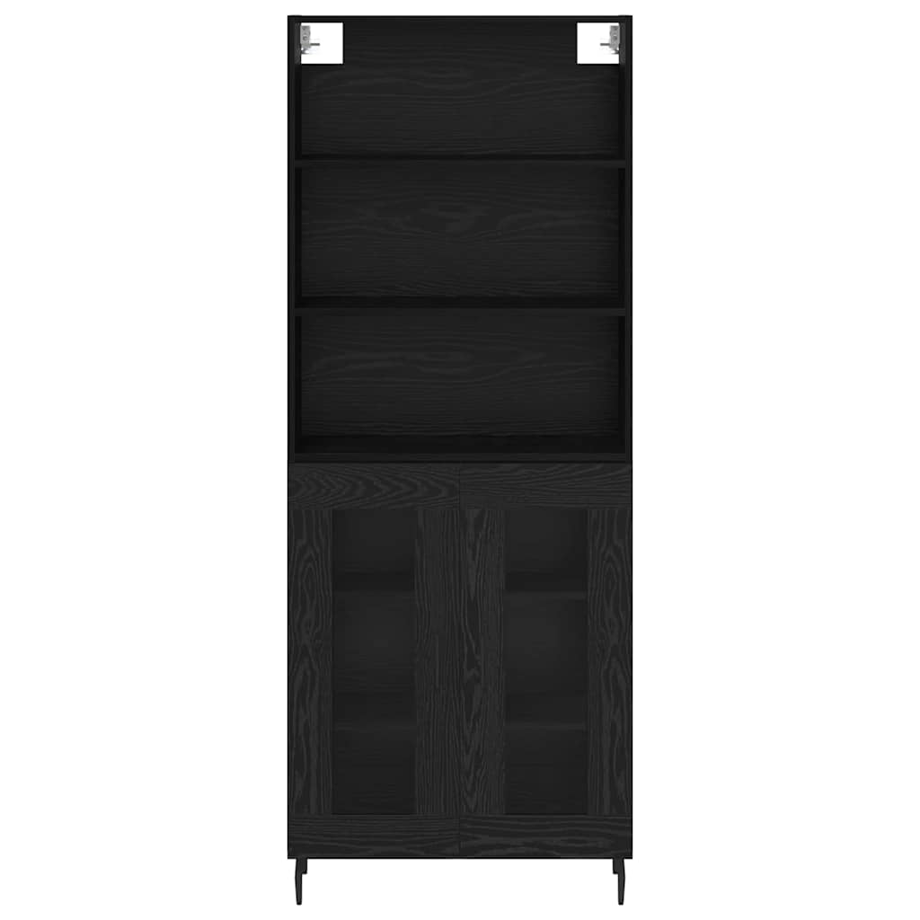 Highboard Schwarz Eichen-Optik 69,5 x 34 x 180 cm