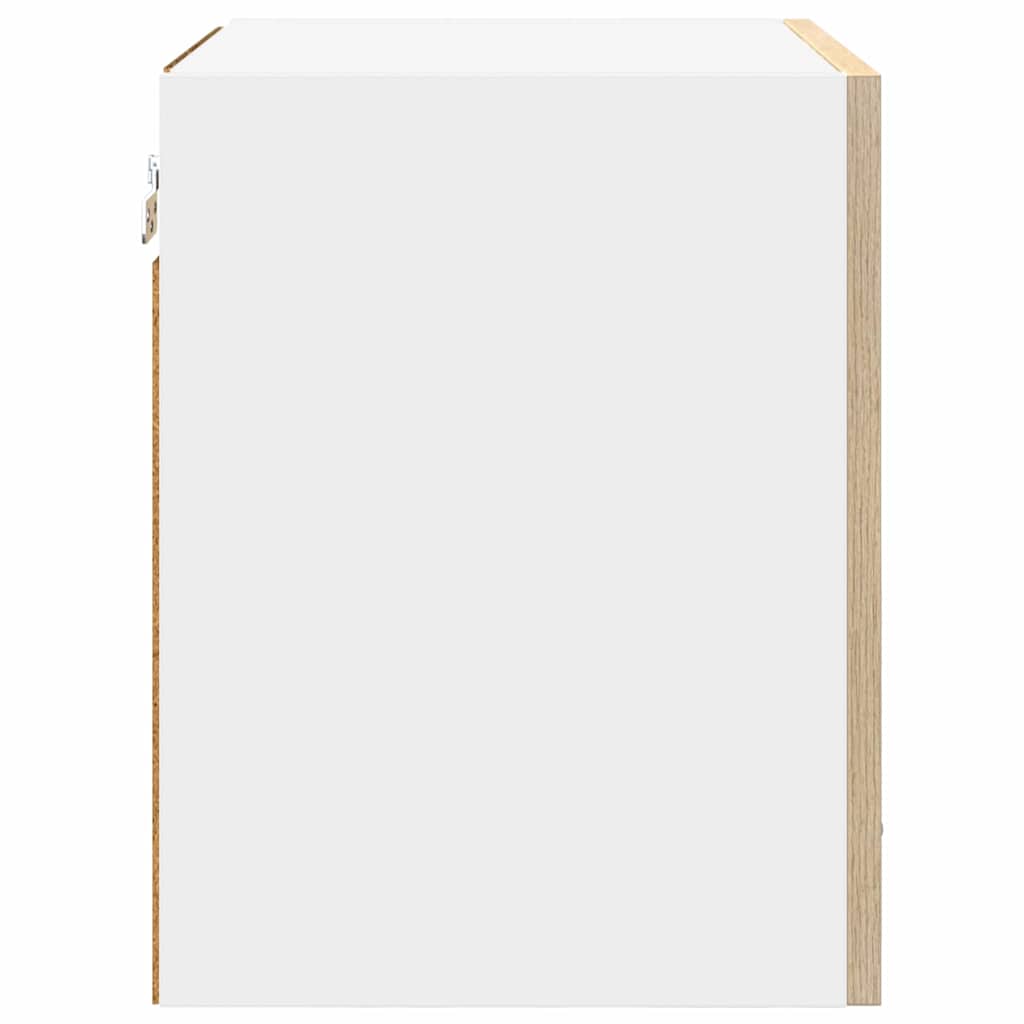 Hängeschrank mit Tür Riga Sonoma-Eiche und Weiß 40 x 31 x 40 cm