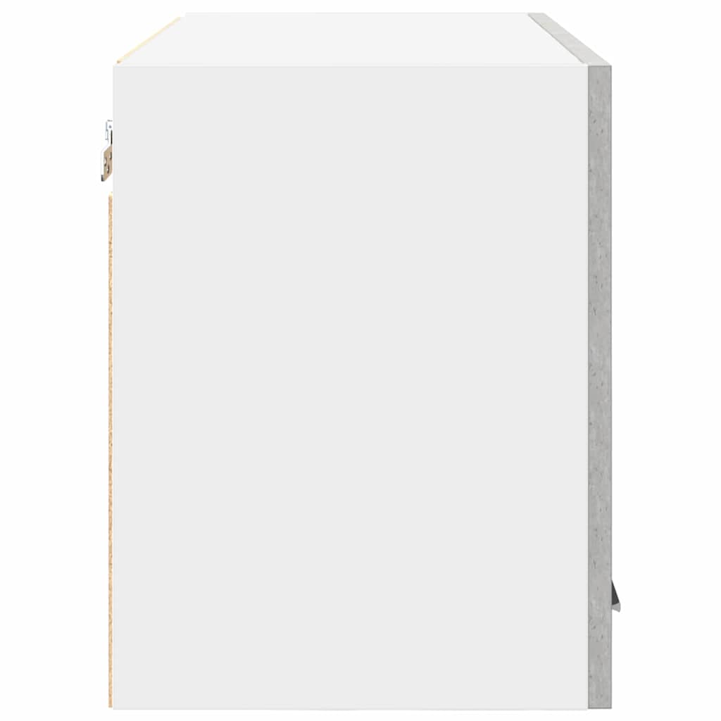 Hängeschrank mit Regal Riga Betongrau und Weiß 60 x 31 x 40 cm